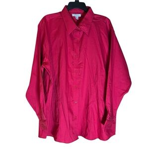 Red House Women’s Plus Red Non Iron Button Down Shirt‎ Blouse 3XL Cotton